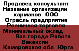 Продавец-консультант › Название организации ­ 5карманов, ООО › Отрасль предприятия ­ Розничная торговля › Минимальный оклад ­ 35 000 - Все города Работа » Вакансии   . Кемеровская обл.,Юрга г.